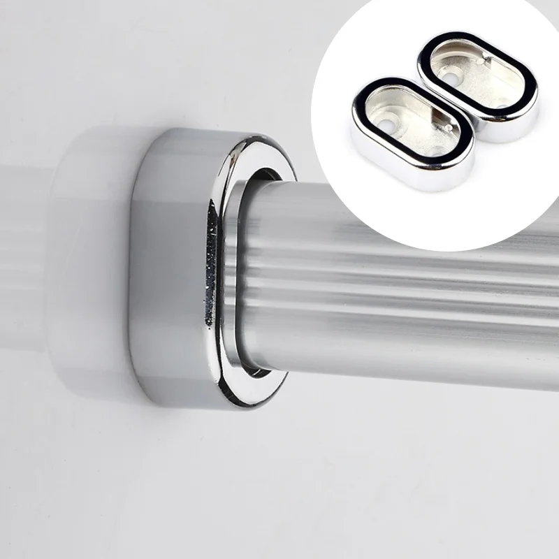 Wardrobe Rod Rail Socket End Support Oval Bracket Hanging Rail Tube Support wardrobe Tube Holder For Wardrobe Tube