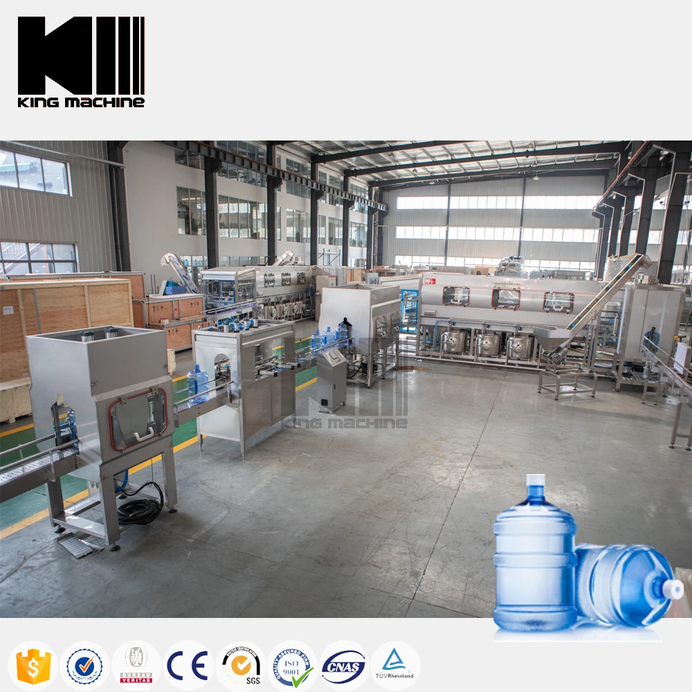 Manufacturer automatic 19 liters drinking water bottling machine 4 gallon barrel water making equipment line