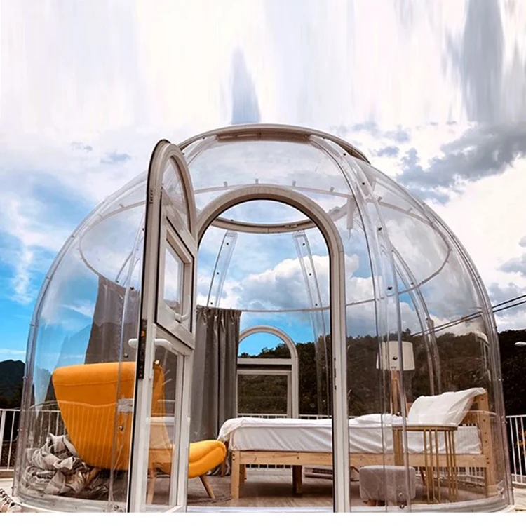 Pink Inflatable Bubble House Chinese Plastic Igloo Outdoor Garden Bubble House Transparent For Restaurant Houses Bubble