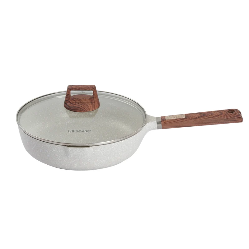 casting aluminum frypan medical stone coating nonstick fry pan kitchen deep frying pan