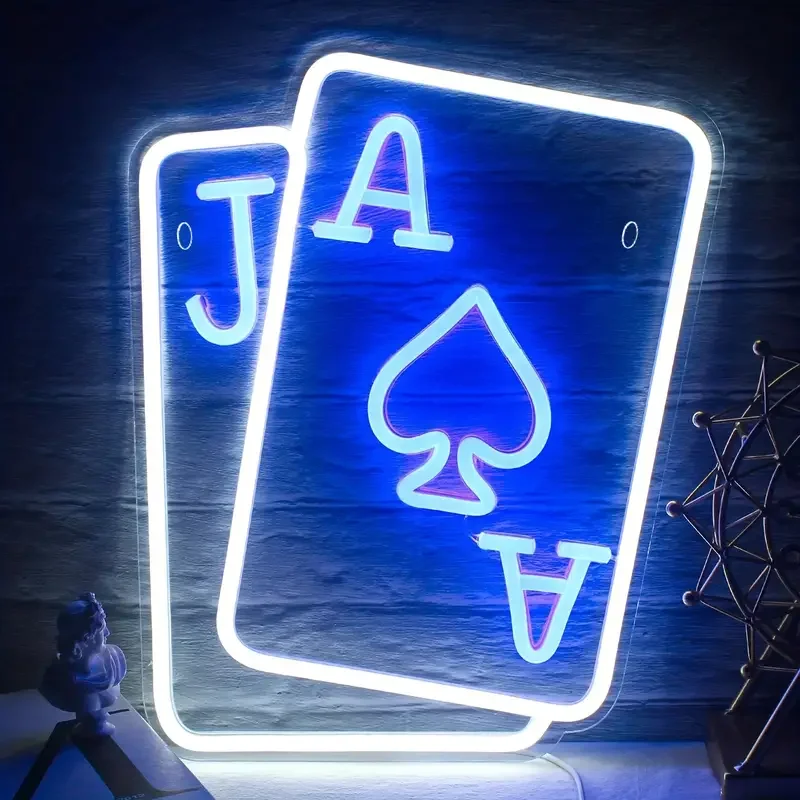Color Letters Ads No Moq Number Neon Sign Board Outdoor For Advertising Shops Retail Shop Playing Cards