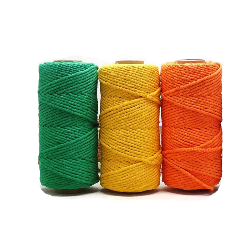 4mm colorful single Strand Macrame Cotton String For Handmade Wall Hanging Weaving Basketry