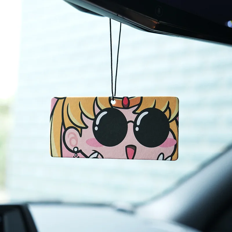 Wholesale Custom Logo Printed Many Scents Anime Hanging Paper Perfume Pendants Cute Car Air Freshener