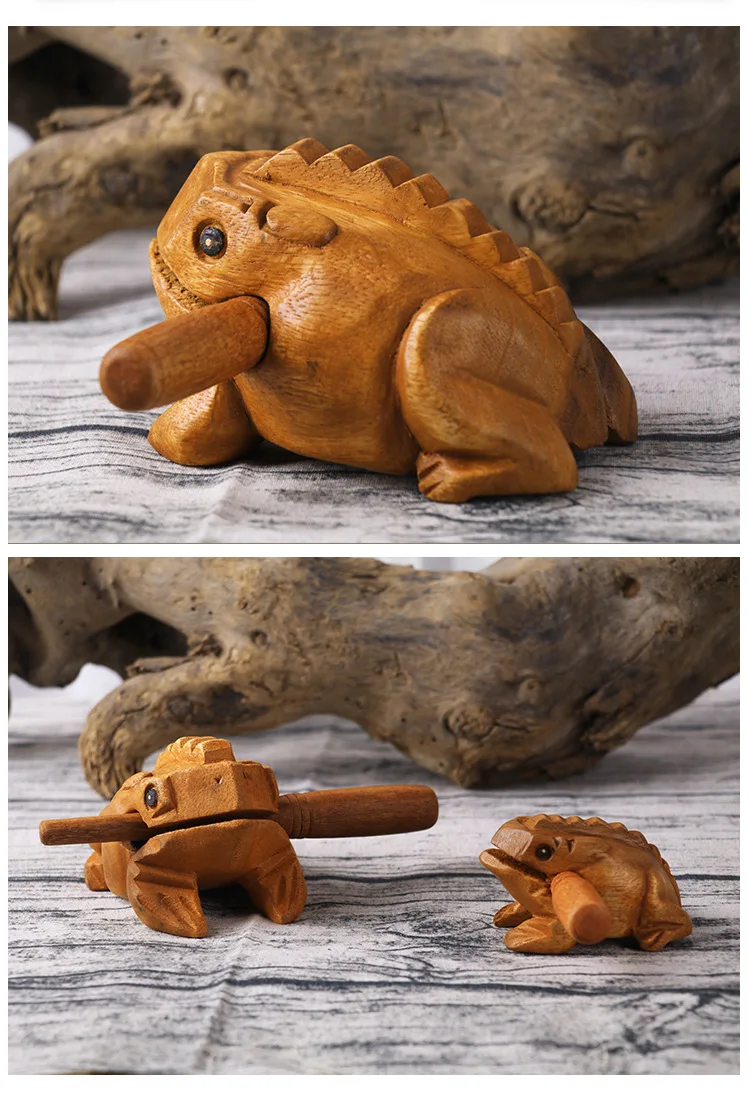 Travelling Souvenir Mango Wood Handmade Wooden Animals Lucky Frogs