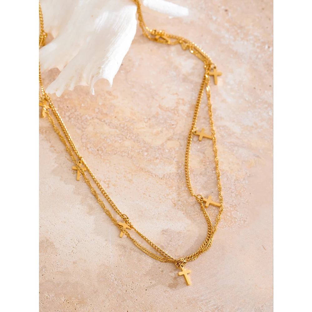 JINYOU 4273 Summer Stylish Stainless Steel Tarnish Free Waist Chain Body Chain for Women Body Accessories with Cross