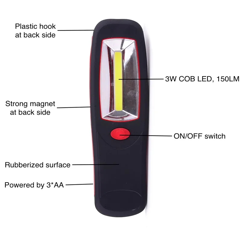 COB Working Light Magnetic Portable work light Folding Portable Rechargeable led Work Light 3W COB worklight