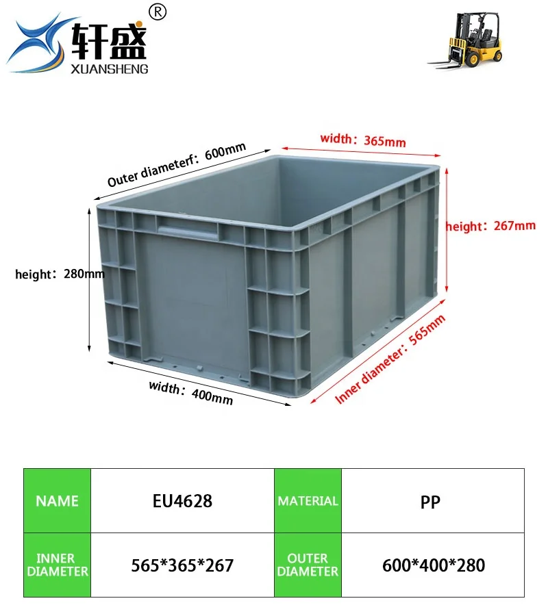 Heavy Duty Automation Tote Eu Durable Plastic Pp Turnover Box For Sale
