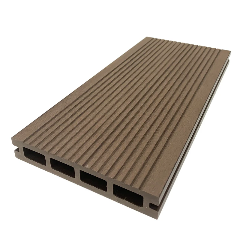 Synthetic teak wood plastic composite decking board