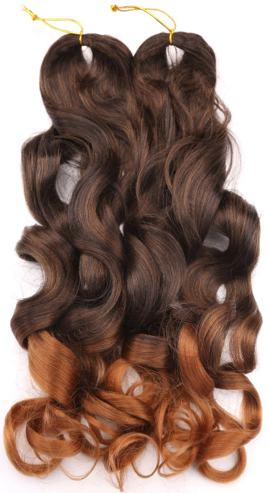 Hot Sell Customized French Curly Wavy Synthetic Hair Extension Ocean Deep Wave Spiral Curl Loose Body Wave Braiding Hair