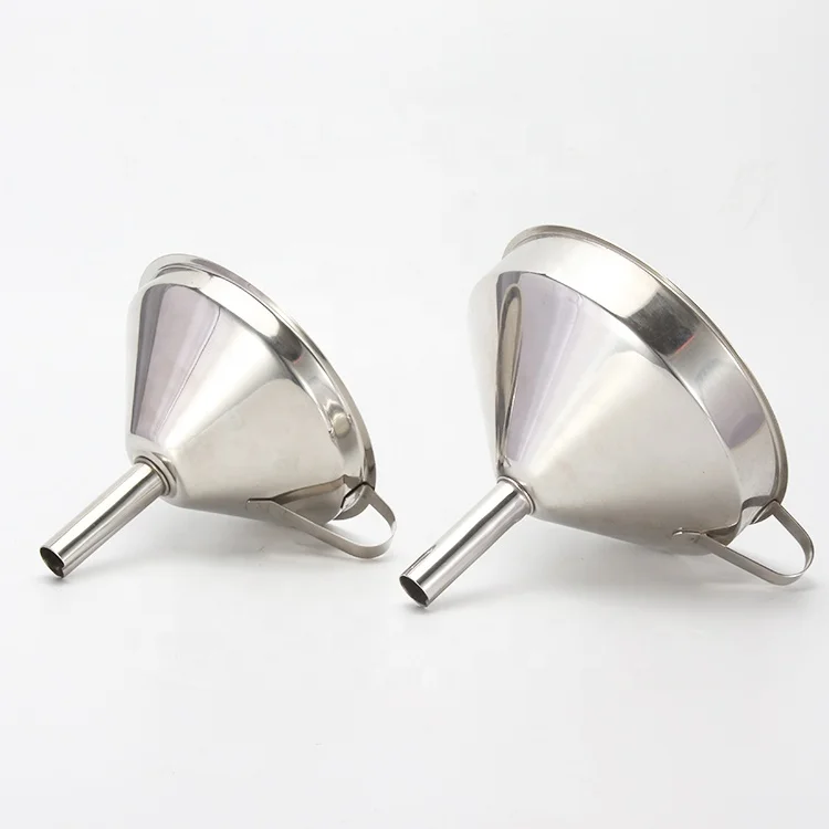 Maxi  Kitchen Funnel for Filling Bottles, 5 Inch 18/8 Stainless Steel Funnel, Metal Cooking Oil Food Funnel with Strainer