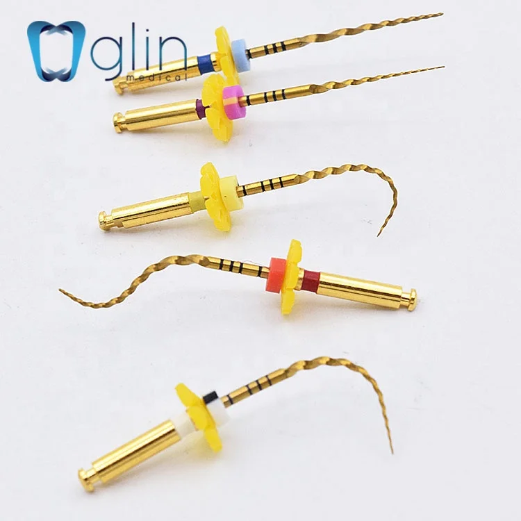 Стоматологические файлы для использования в двигателе Niti Gold активация тепла эндо-файлы супер золото профессиональный SX-F3 21/25 мм