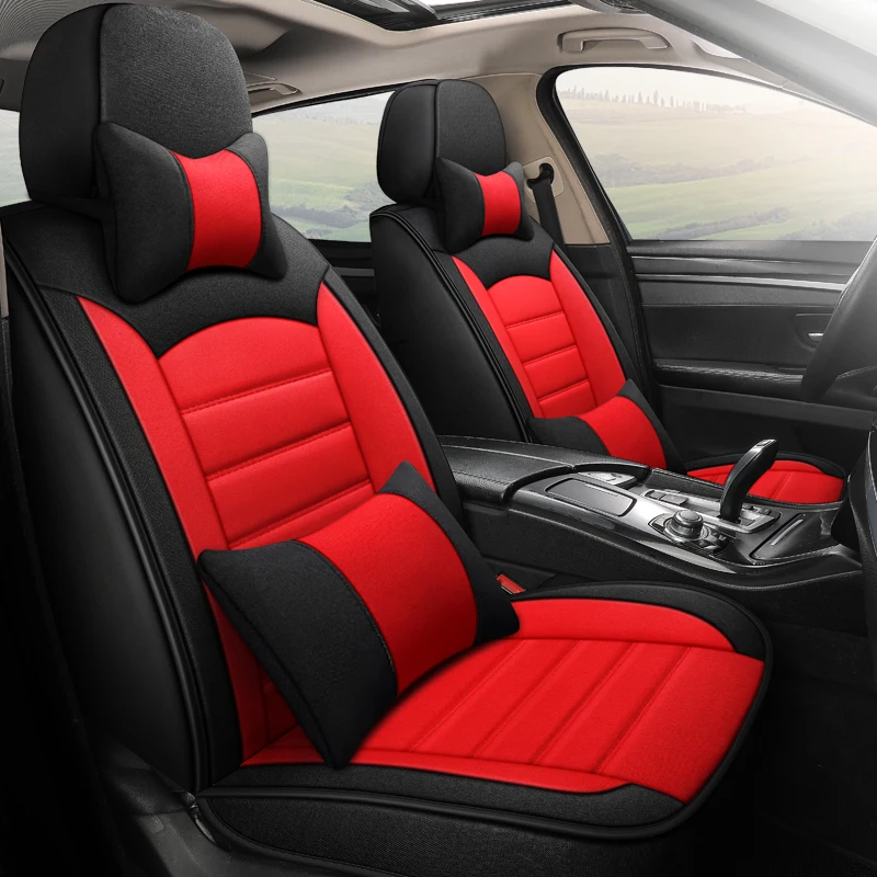 Polyester Car Seat Covers Faux Leatherette Automotive Vehicle Cushion Cover for 5 Passenger Cars & SUV Universal Fit Set