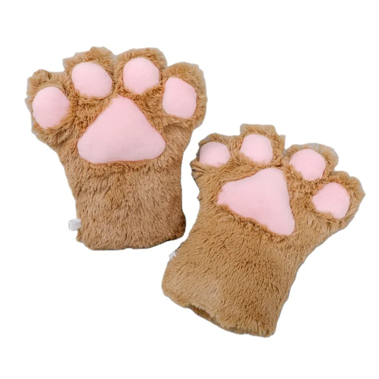Fluffy Bear Cat Paw Gloves Plush Anime Novelty Cosplay Party Costume Glove