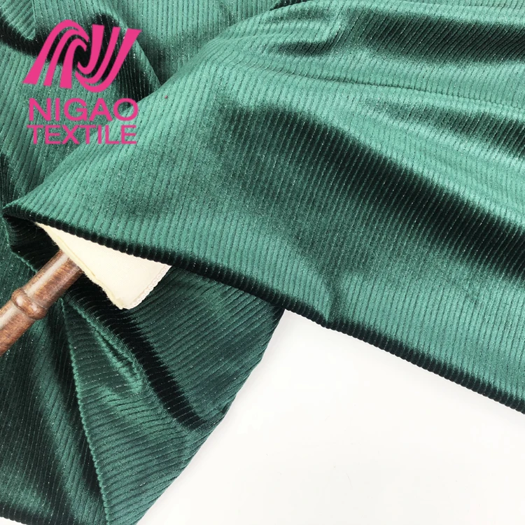 Designer clothes winter fashion Classic vertical pattern jacquard velvet fabric Comfortable Spandex Fabric for Garments Trousers