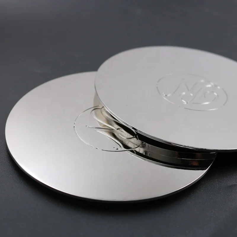 Factory custom engraved logo rose gold silver black plated metal zinc alloy cup candle glass jar lid in good quality