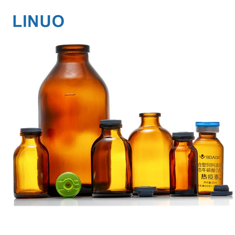 Shandong LINUO pharmaceutical low or neutral borosilicate glass molded vials for injection