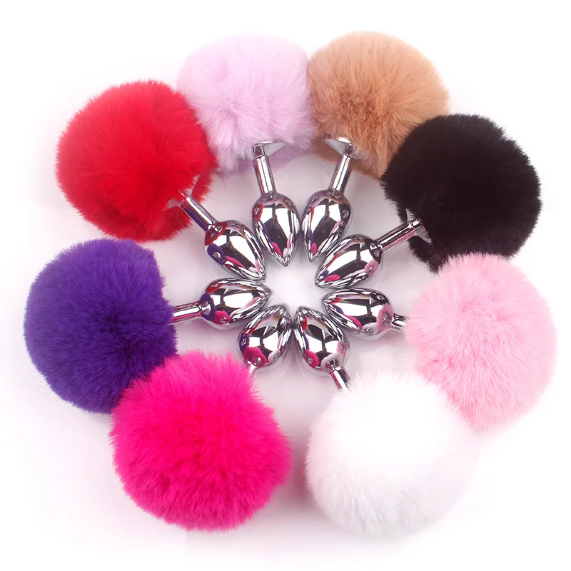 
Цветная металлическая Анальная пробка маленького размера с хвостом кролика, анальная пробка из нержавеющей стали с хвостом кролика, анальные секс-игрушки для женщин, товары для взрослых 