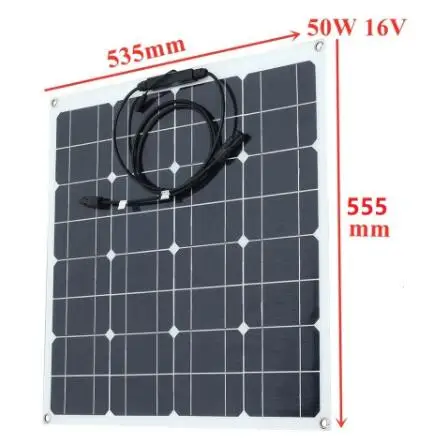 50W Monocrystalline Semi Flexible Solar Panel portable solar panel for RV
