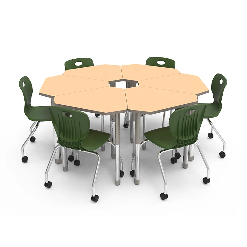 cheap classroom wood triangle side table for student