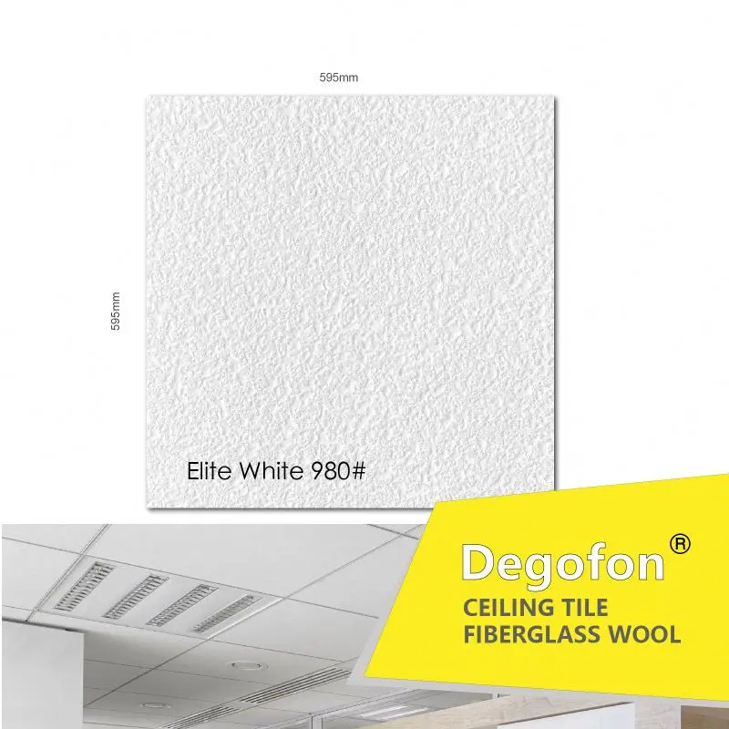 Ceiling Board 600x600x15mm Thickness Acoustic Ceiling Tile Use in Hospitals Sound-absorbing Mineral Fiber Graphic Design Square