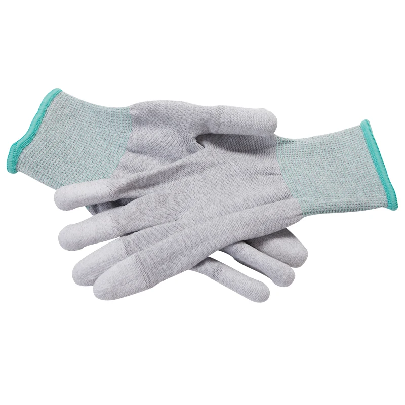 Polyester Knitted Anti Static Pu Palm Coated Gardening Protection Esd Top Fit Safety Work Glove Esd Cleanroom Gloves