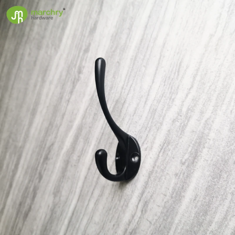 
Hot sale elegant Metal vintage wall mount black rustic clothes hat towel hook 