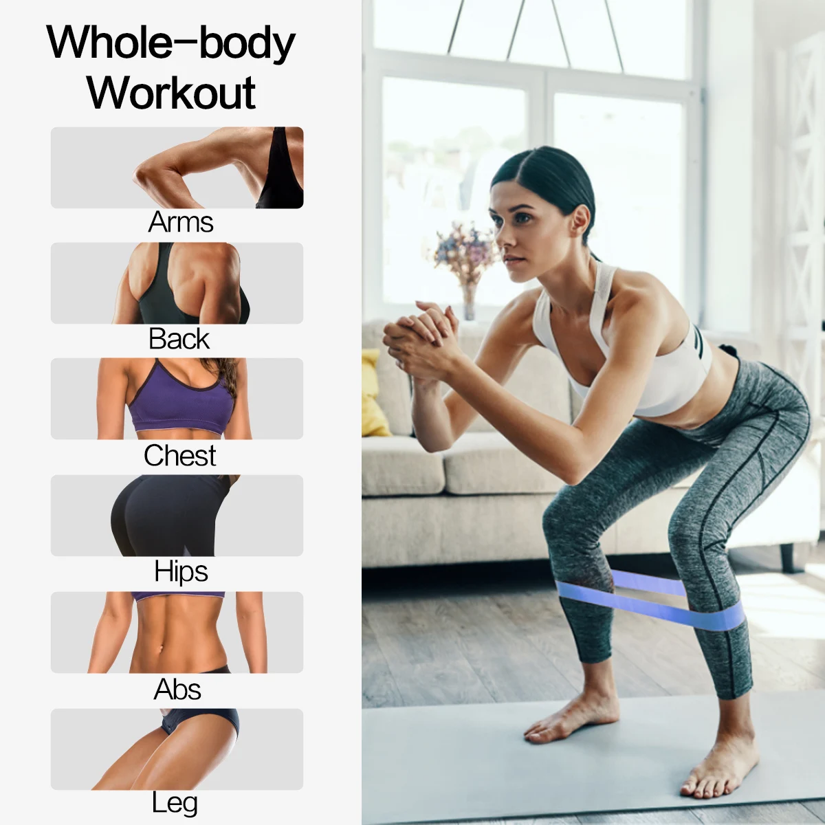 Custom Printed Logo Latex Stretch Exercise Mini Loop Resistance Band Sets for Gym Yoga Fitness