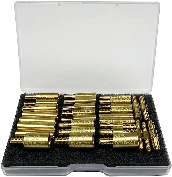 Gun Cleaning Rod Fitting adapters 30 pcs Pack 5-40 8-32 10-32 5/16-27 M3 M4 M5 Threads in Male and Female Rod Connector