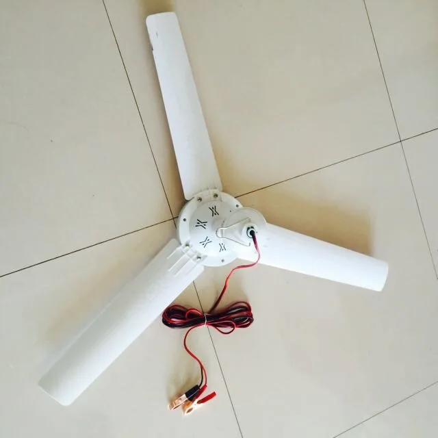 Fc11-1050 Solar Rechargeable Electronic 105Mm Dc 12V Turbo Plastic Ceiling Fan Grow Tent Fandelier Outdoor Ceiling Fans