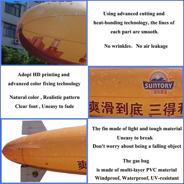 PVC Advertising RC Blimp Airship: Affordable and Inflatable from China Factory