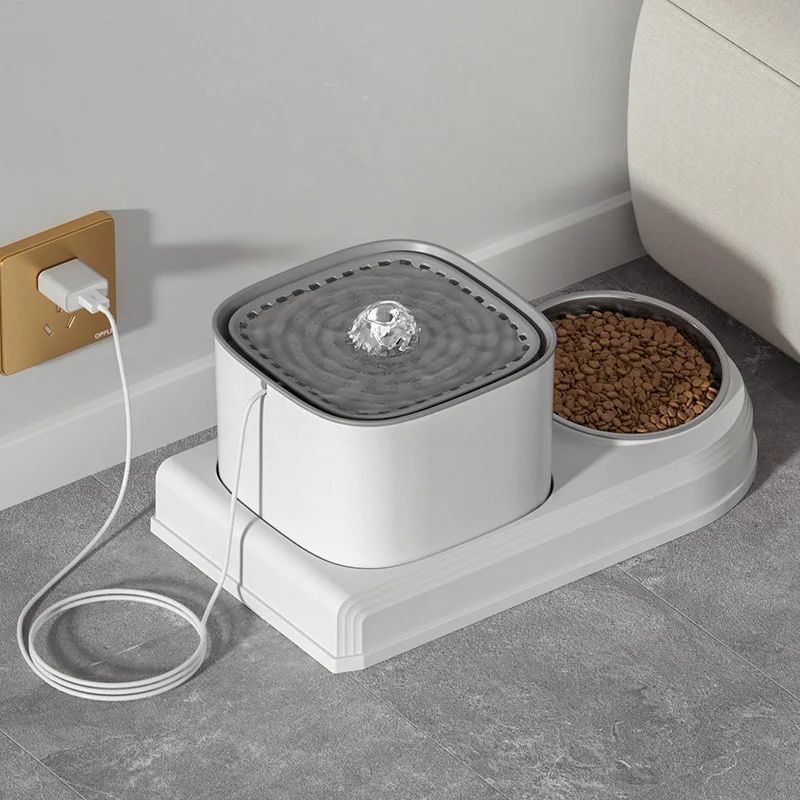Smart Pet Products Cat Dog Pet Drinking Water & Food Dispenser USB Charging Automatic Pet Water Fountain for Cats Dogs