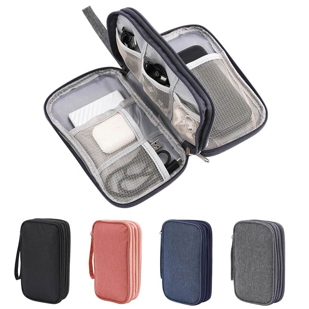 Multifunctional Nylon Fabric Mobile Power U Disk Storage Bag Hard Drive Case Tool Organizer