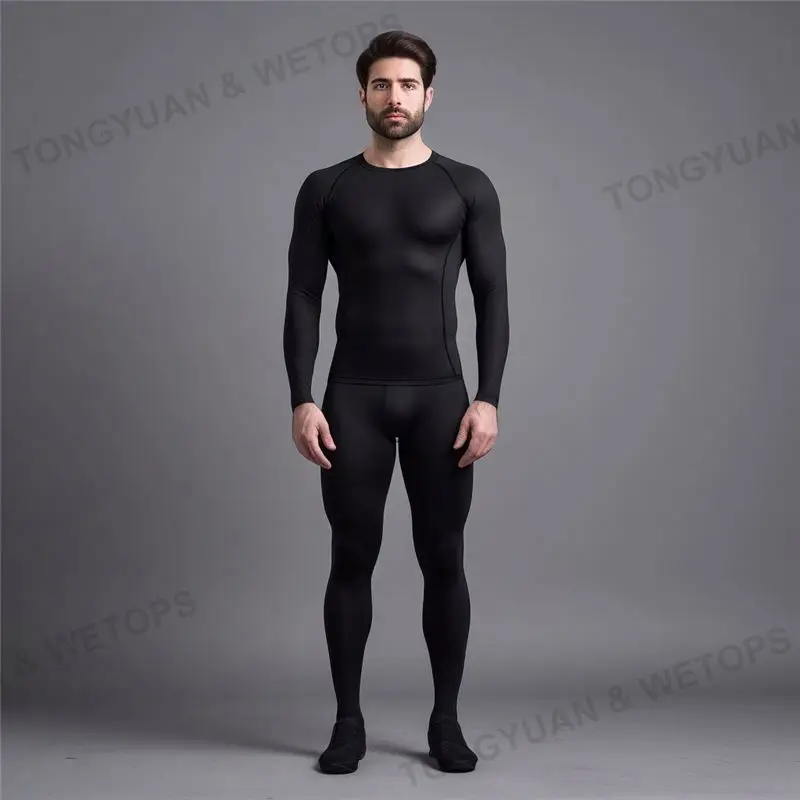 Merino Wool Skin Tights Thermal Leggings Quick Dry Base Layer Black Long Pants Mens Underwear