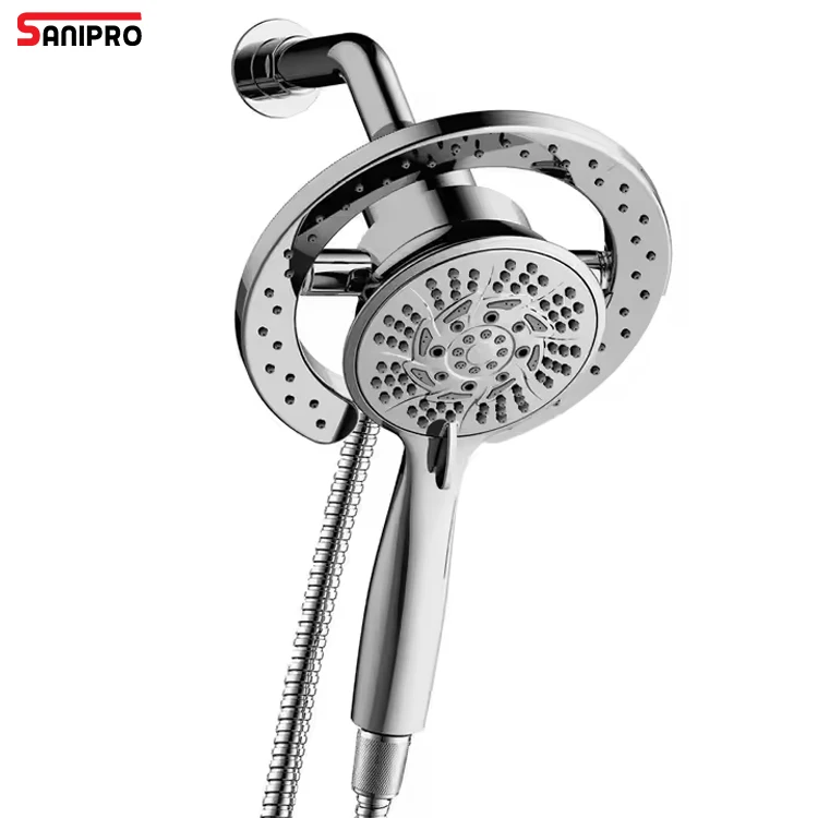SANIPRO Multi-function Bathroom 2-In-1 Magnetic Control Combination Shower Head Set, Rain Top Shower with Handheld Spray