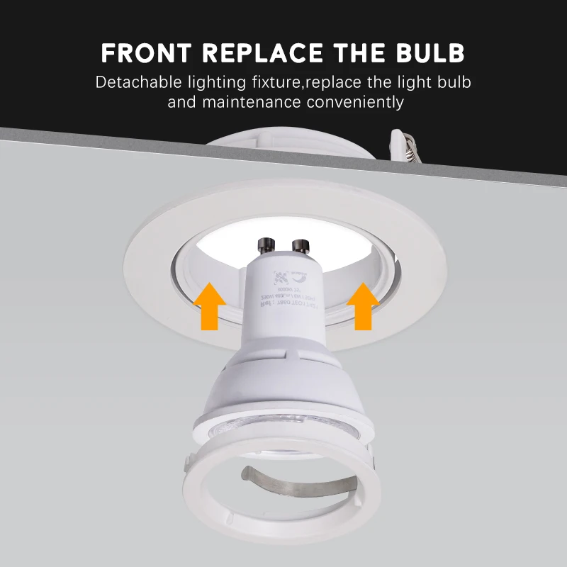 TOSEO Custom Aluminium IP20 Ceiling Fixture Light Adjustable 7w GU10 Recessed Led Lighting Downlight