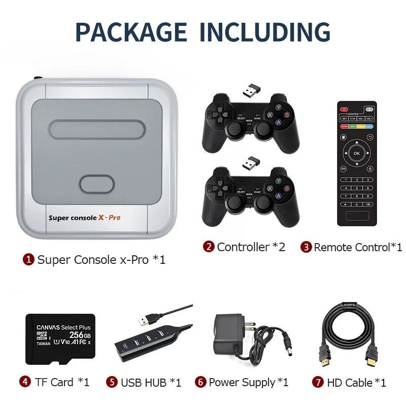  Ретро Wi-Fi супер консоль X Pro 4K HD ТВ видео игровые консоли для PS1/N64/DC с 50000 + игр 2 4G беспроводные
