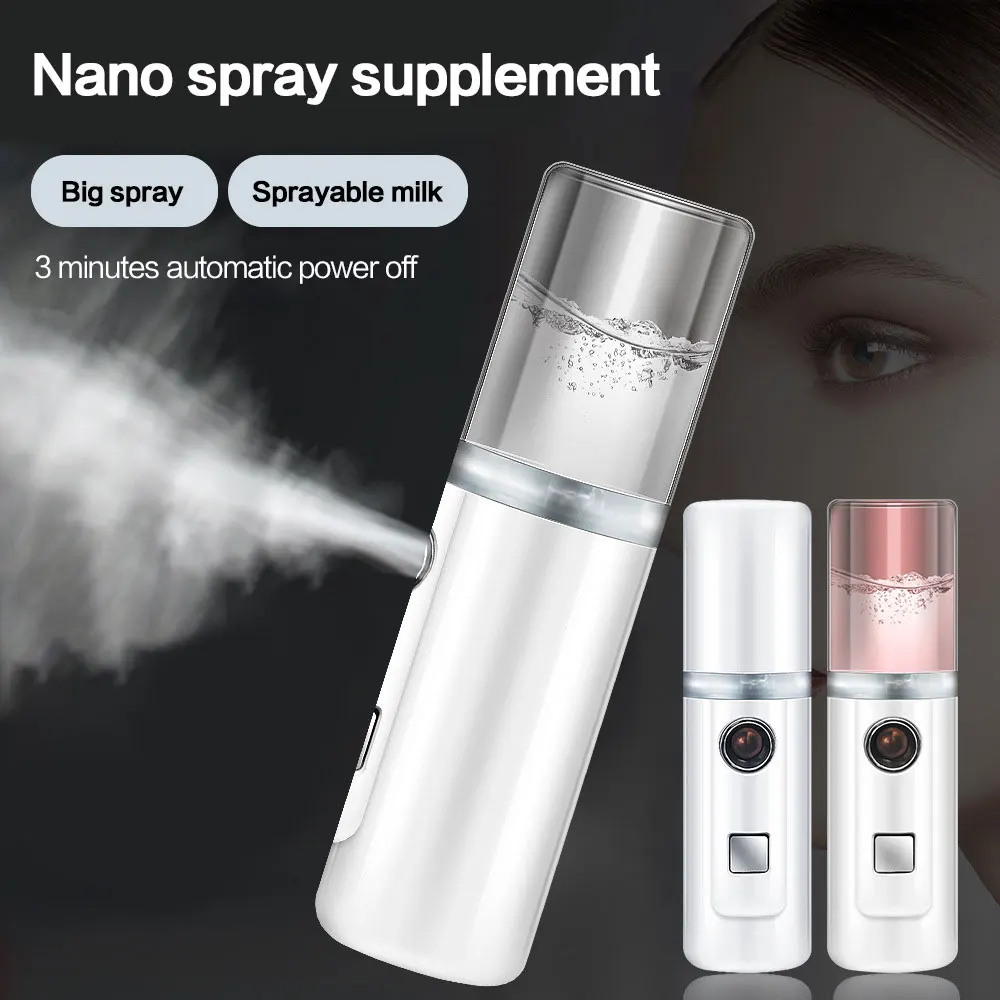 
Face Stream Beauty Spray Hand-held Water Machine Moisturizing Nano Ionic Mist Face Humidifier Sauna Facial Pore Cleansing Tool 