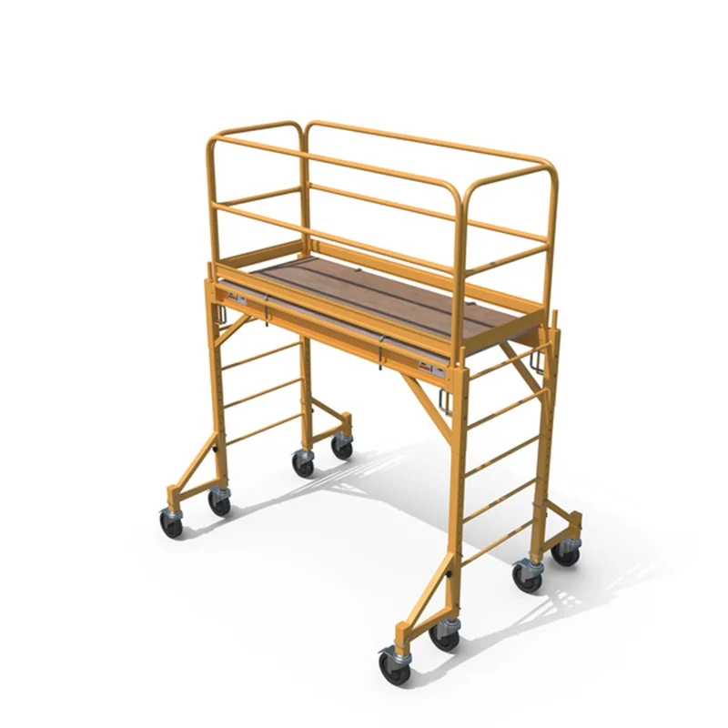 Super Quality Adjustable construction steel scaffolding with wheels folding professional scaffolding