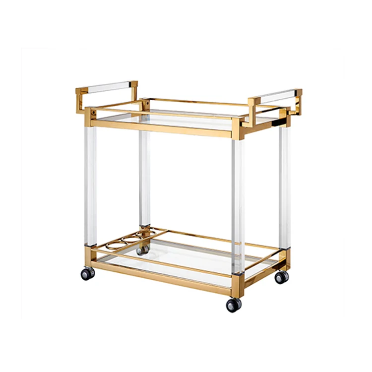 Акриловая тележка для отелей обслуживания комнат ресторанов