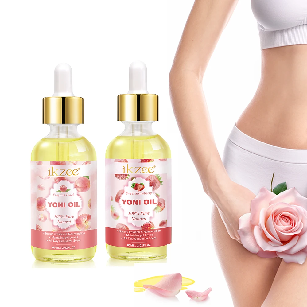Custom Logo Organic Yoni Essential Oil Private Label Peach Rose Strawberry Vaginal Yoni Oil for Women PH Balanced