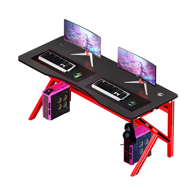 Cheap Best Adjustable Foldable Big Standing Desk Folding Corner 140CM RGB Office Led Computer PC Table Top Gaming Desk