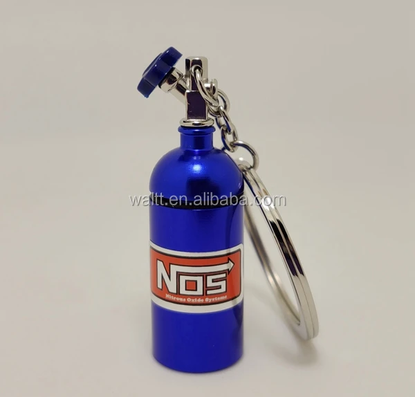 Creative New NOS Mini Nitrous Oxide Bottle Keyring Key Chain Keyfob Stash Pill Box Storage Turbo Keychain
