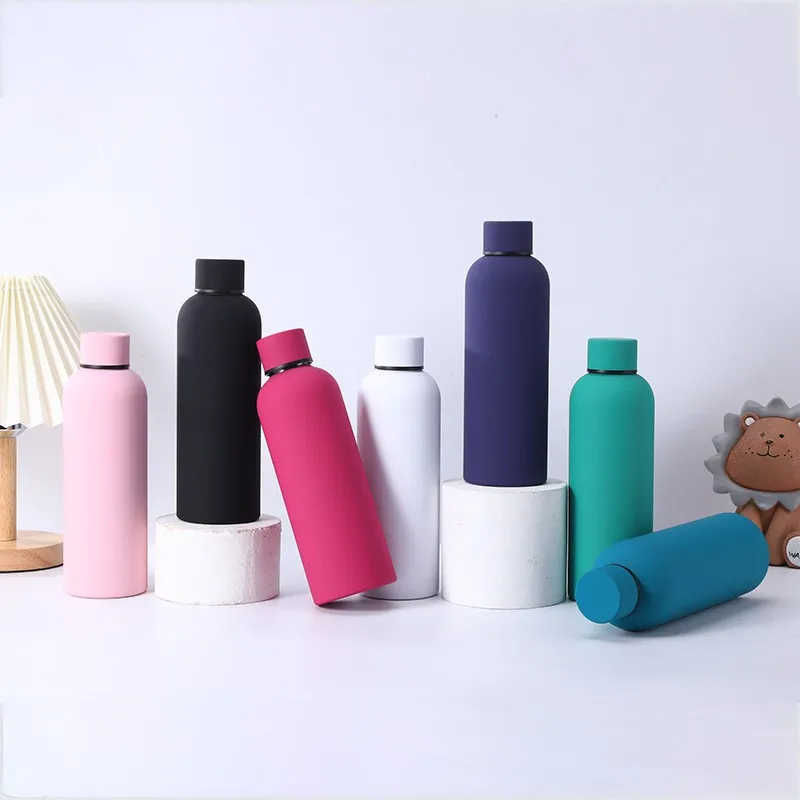 Custom Small Mouth 17Oz Rubber Paint Insulation Stainless Steel Water Bottle vacuum flasks & thermos bottle Colorful
