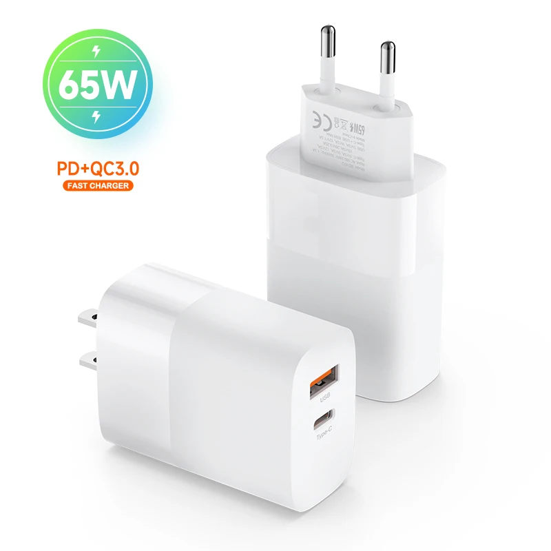 65W GaN Charger PD 4.0 QC 3.0 Fast Original A+C Phone Charger QC3.0 Wall USB Type C GaN Charge
