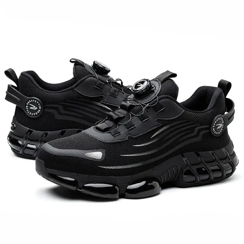 Factory Price Smash And Puncture Proof Steel Toe Work Shoes With Rotate Button Safety Shoes For Men Steel Toe