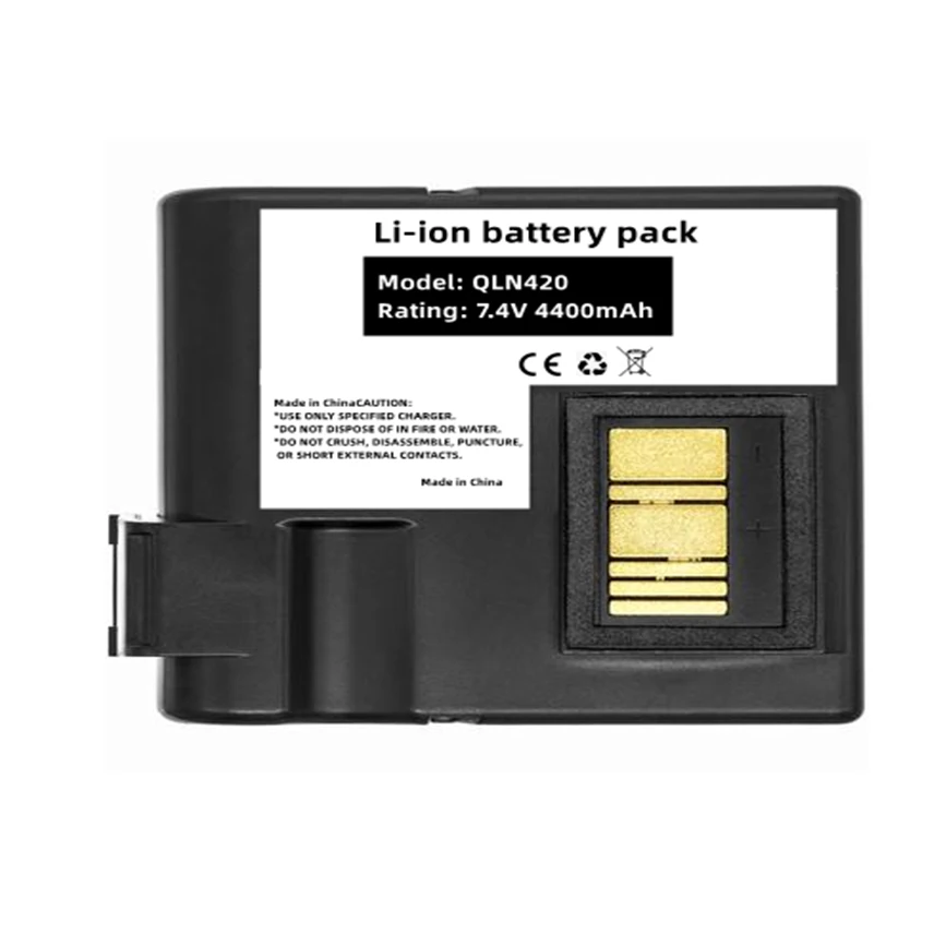 High capacity 4400mAh 6400mAh 7.4V Lithium ion replacement rechargeable printer battery for QLN420 ZQ630