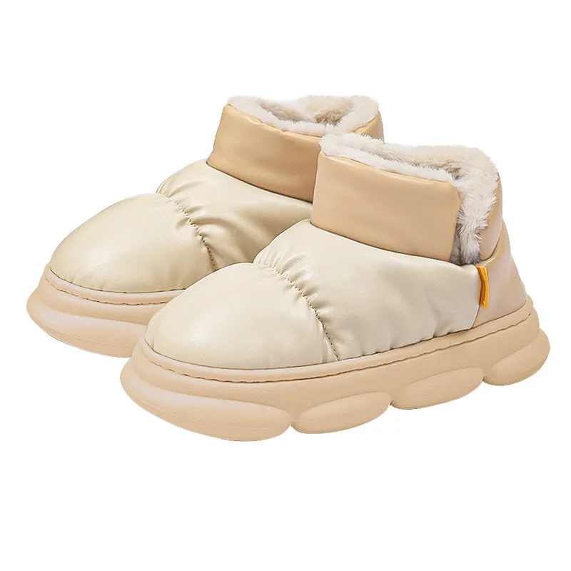 2024 Fashion Winter Brand Plush Cotton Slippers Women Flats Shoes Platform Casual waterproof Home Slippers boots  for Women