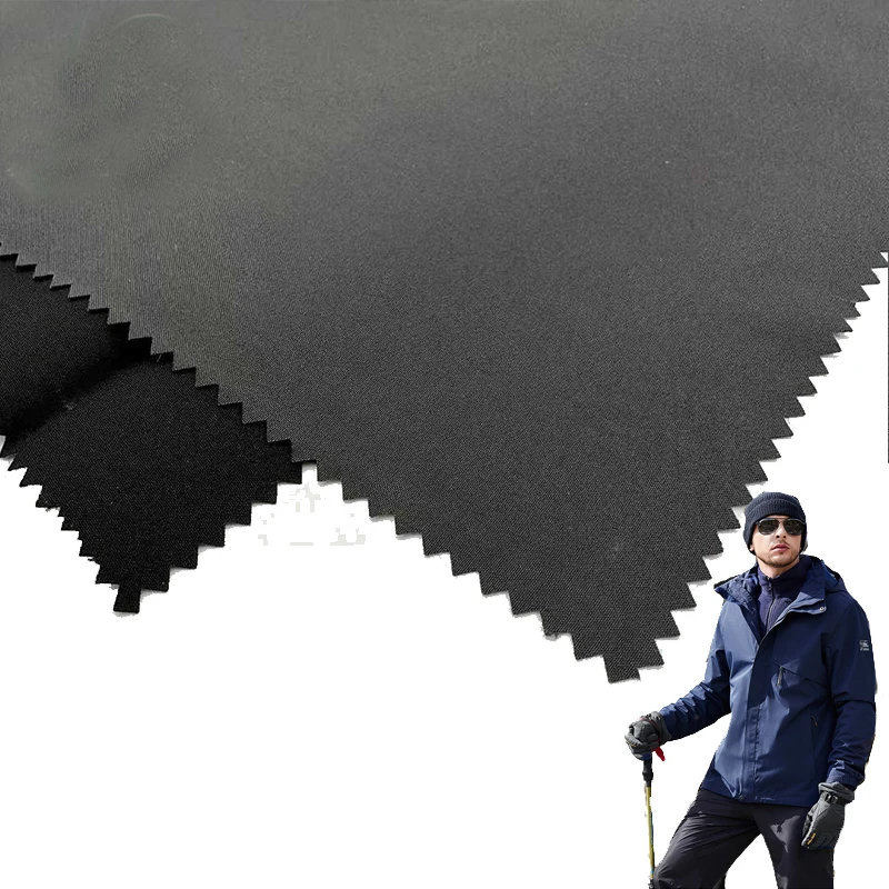 Polyester high elastic tricot TPU film 3in1 compound fabric with high waterproof water resistant breathable for outdoor jackets