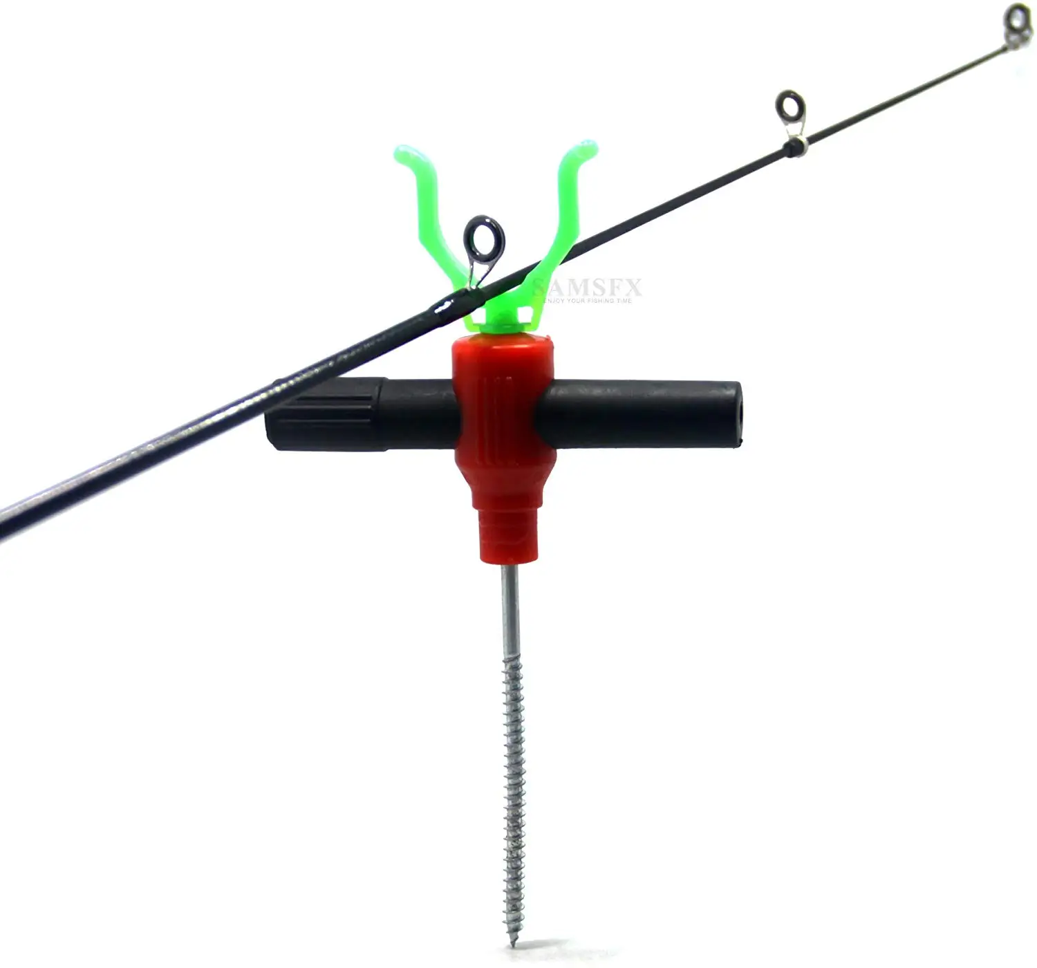 SAMSFX Ice Fishing Nails Tent Bracket Holder Twist Drill W/Rod Rack 2-Pack