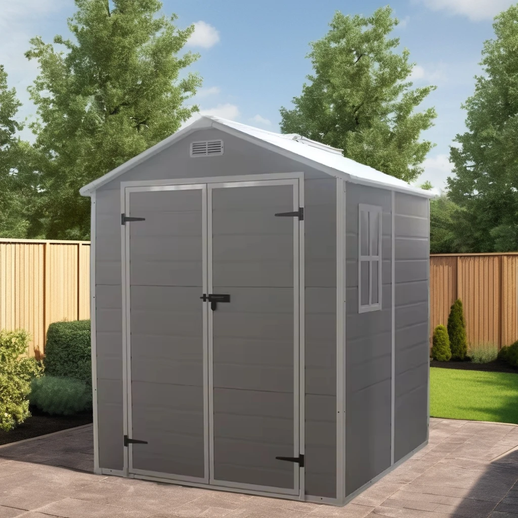 Apex Roof Outdoor Shed Kits Storage Plastic Shed 6.2x9.2ft